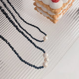 Retro Pearl Crystal Necklace INS Wind Temperament Clavicle Chain