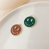 Retro Smiling Face Rectangular Pendant Alloy Jewelry DIY Earrings Accessories