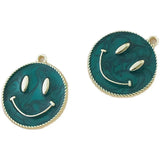 Retro Smiling Face Rectangular Pendant Alloy Jewelry DIY Earrings Accessories