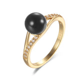 Sterling Silver Pearl Ring with Cubic Zircon - Women's Jewelry