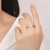 Sterling Silver Pearl Ring with Cubic Zircon - Women's Jewelry
