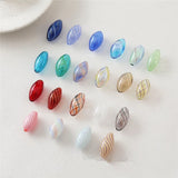 20pcs Streak Pattern Glass Beads for DIY Jewelry Earrings