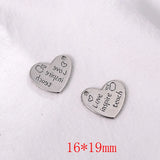Arabic Alphabet Hearts Shape Alloy Floating Locket Charms DIY Jewelry Accessory