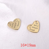 Arabic Alphabet Hearts Shape Alloy Floating Locket Charms DIY Jewelry Accessory