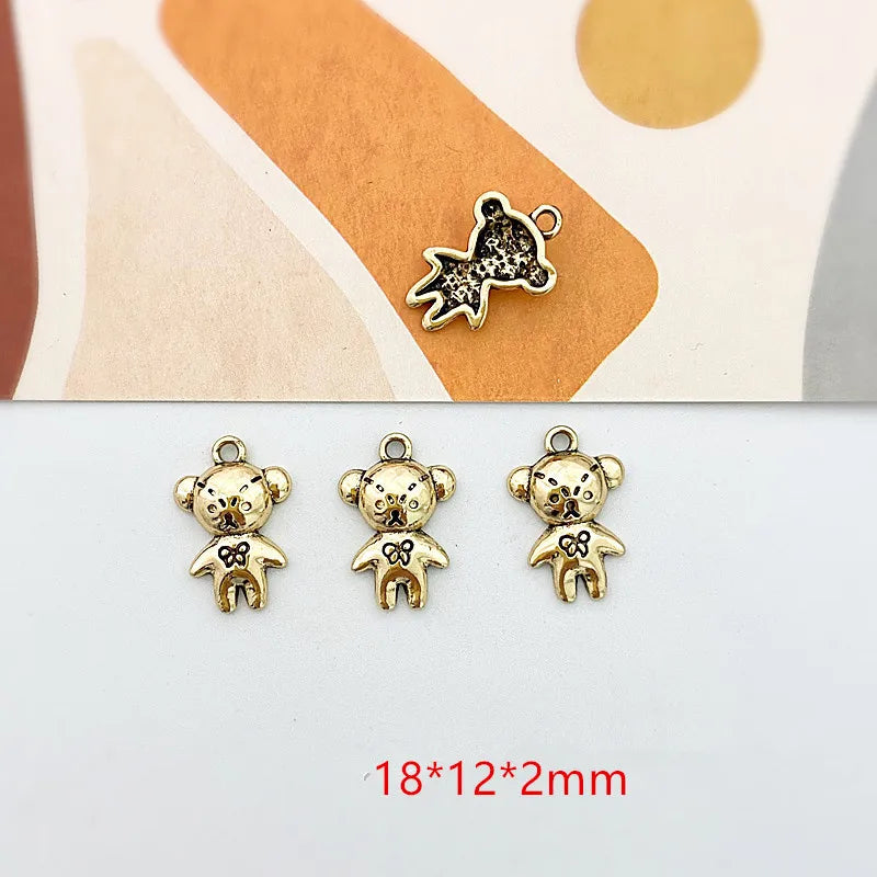 50pcs Cartoon Bear/Rabbit Alloy Charms DIY Jewelry Earring/Garment Accessory