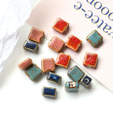 Hand-Painted Ceramic Loose Beads for DIY Jewelry Making