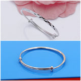 Retro Silver Stretching Bracelet Solid Silver Bangle Jewelry