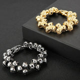Stylish Steel Bracelet with Skull Design