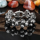 Stylish Steel Bracelet with Skull Design
