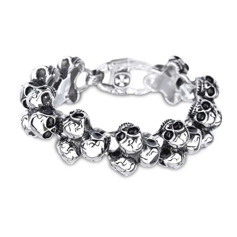 Stylish Steel Bracelet with Skull Design