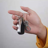 RetroSen Silver Elephant God Of Wealth Pendant Keychain