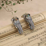 RetroSen Silver Elephant God Of Wealth Pendant Keychain