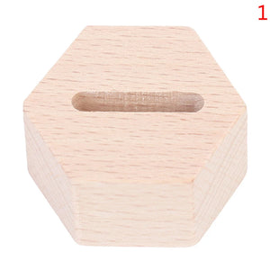 Rustic Wood Ring Holder, Hexagon Ring Bearer, Vintage Jewelry Display Stand