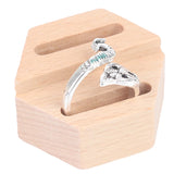Rustic Wood Ring Holder, Hexagon Ring Bearer, Vintage Jewelry Display Stand