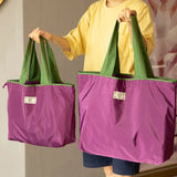 Women's Grocery Tote Bag Oxford Cloth Drawstring Shoulder Bag