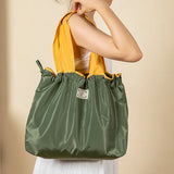 Women's Grocery Tote Bag Oxford Cloth Drawstring Shoulder Bag