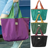 Women's Grocery Tote Bag Oxford Cloth Drawstring Shoulder Bag