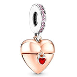 925 Silver Love Heart Locket Pendant Charms for Bracelet DIY