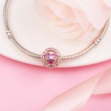 Love Sparkling Hearts Button Charm 925 Silver Beads Europe Bracelets