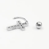 925 Sterling Silver Reverse Belly Button Rings CZ Navel Ring 14G