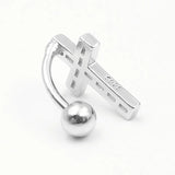 925 Sterling Silver Reverse Belly Button Rings CZ Navel Ring 14G