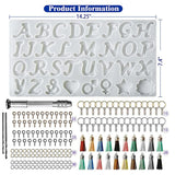 Resin Mold Kit for DIY Resin Keychain Making with Letters and Decorative Designs