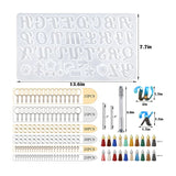 Alphabet Resin Molds Kit, Silicone Keychain Casting Set