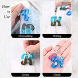 Reversed Alphabet Resin Molds Kit, Fancy Letter Silicone Molds