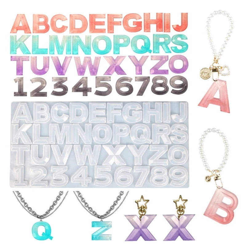Alphabet Number Silicone Mold for Resin Casting, Epoxy Crafts