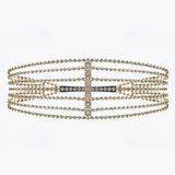 Crystal Multilayer Head Chain Bridal Hair Jewelry Women Headband