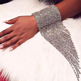Rhinestone Anklet Crystal Tassel Foot Chain Wedding Jewelry 2 Pcs