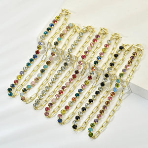 Rhinestone Crystal Choker Necklace Geometric Chain Statement Jewelry