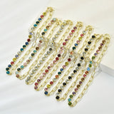Rhinestone Crystal Choker Necklace Geometric Chain Statement Jewelry