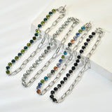 Rhinestone Crystal Choker Necklace Geometric Chain Statement Jewelry
