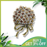 Rhinestone Flower Brooch Women Jewelry Pin Bowknot