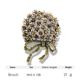 Rhinestone Flower Brooch Women Jewelry Pin Bowknot