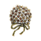 Rhinestone Flower Brooch Women Jewelry Pin Bowknot