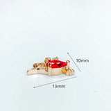 Rhinestone Bird Eardrops Pendant Charms 6pcs