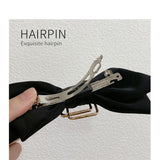 Rhinestone Bow Hairpin Square Alloy Hair Accessories