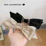 Rhinestone Bow Hairpin Square Alloy Hair Accessories