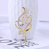 Rhinestone Bowtie Pink Ribbon Brooch Pin