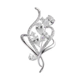 Rhinestone Bowtie Pink Ribbon Brooch Pin