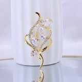 Rhinestone Bowtie Pink Ribbon Brooch Pin