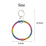 Colorful Round Rhinestone Bracelet Keychain Wristlet