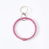 Colorful Round Rhinestone Bracelet Keychain Wristlet