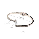 Rhinestone Bracelet Alloy Charm Bangle Golden Silver Accessories