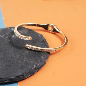 Rhinestone Bracelet Alloy Charm Bangle Golden Silver Accessories