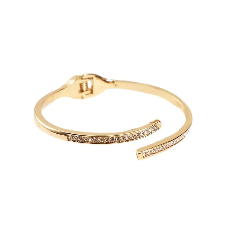 Rhinestone Bracelet Alloy Charm Bangle Golden Silver Accessories