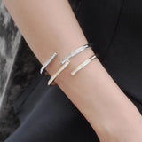 Rhinestone Bracelet Alloy Charm Bangle Golden Silver Accessories
