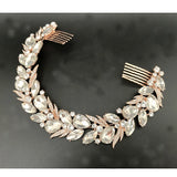 Rhinestone Bride Hair Comb Rose Bridal Headband Wedding Hair Accessories Crystal